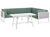 Left Hand 6 Seater Garden Sofa Set with White Table Green CASTELLA/FRATTE_929847