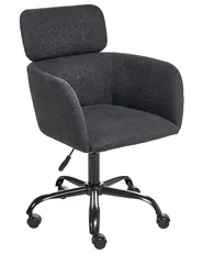Desk Chair ALENA Boucle Black_996377