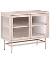 Glass Display Sideboard DEVON 77 cm Metal Beige