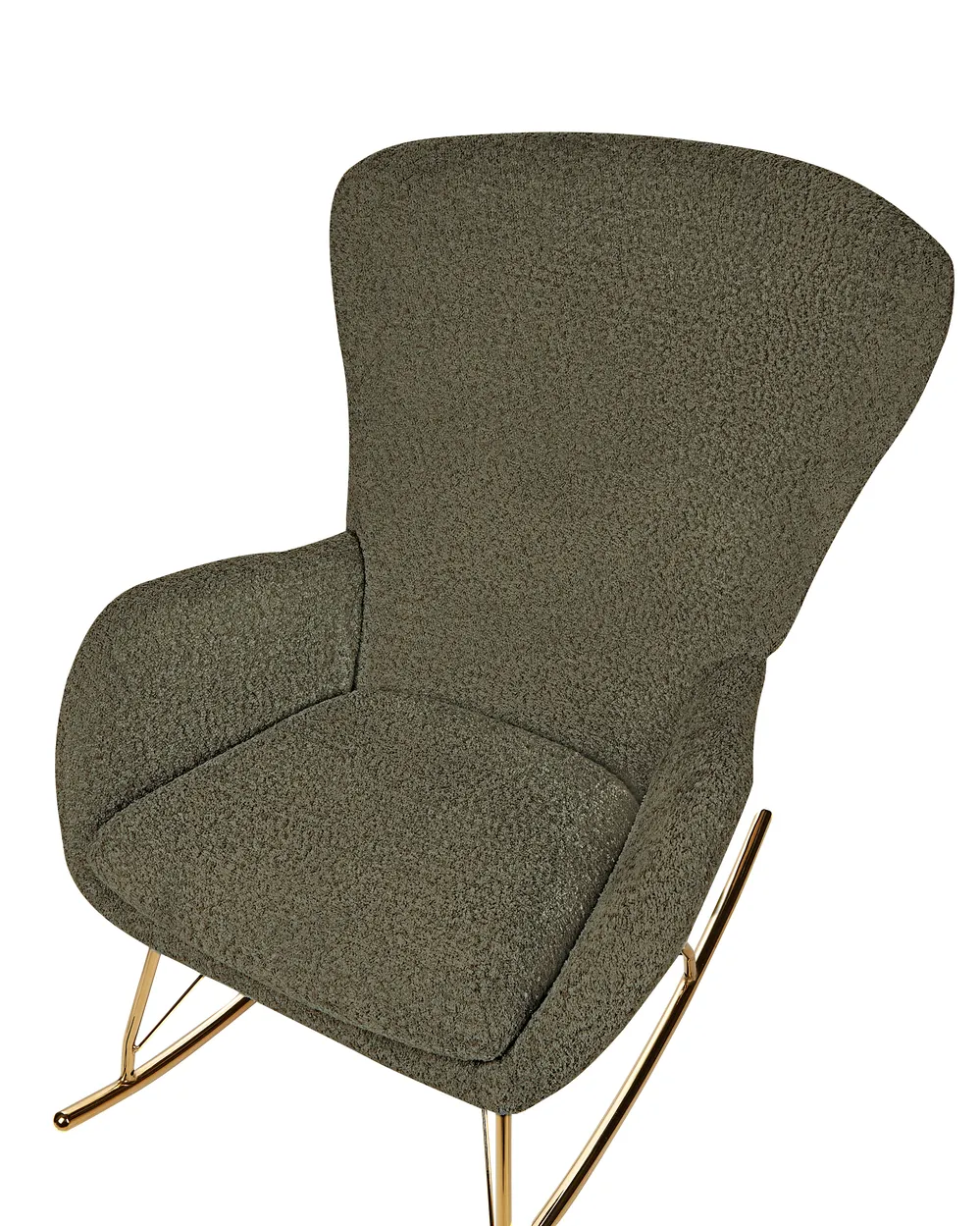Poltrona a dondolo ANASET Bouclé Verde scuro_914712