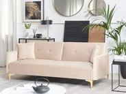 Sofa Bed 3 Seater LUCAN Velvet Beige_810434
