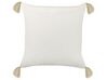 Sett med 2 pynteputer 45 x 45 cm fløyel beige SANTOLINA_838193