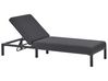 Sun Lounger LARIANO Reclining Metal Graphite Grey