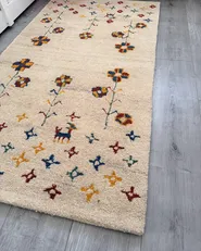 Tappeto HUSUNLU Beige 80 x 150 cm Persiano Lana_1046197