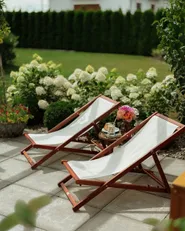 Set of 2 Folding Deck Chairs ANZIO Acacia Wood Dark Brown_1184699