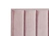 Rózsaszín bársony ágyneműtartós franciaágy éjjeliszekrényekkel 140 x 200 cm SEZANNE_916750