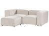 2 Seater Modular Velvet Sofa with Ottoman Beige FALSTERBO_919259