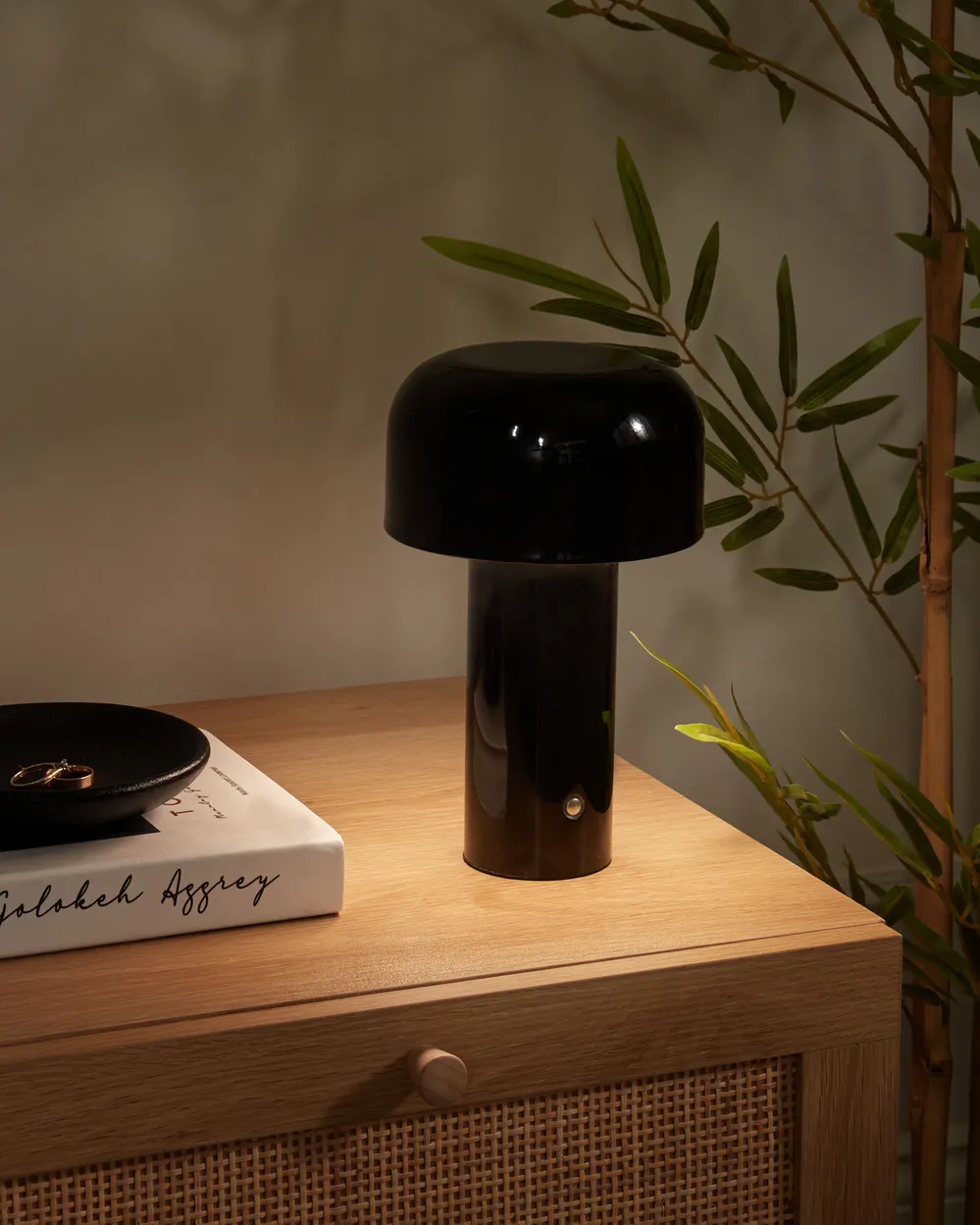 Wireless LED Table Lamp BESOS with Dimmer Metal Black_940946