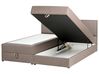 Divan Bed with Storage BARONET Fabric Taupe 180 x 200 cm (EU Super King)