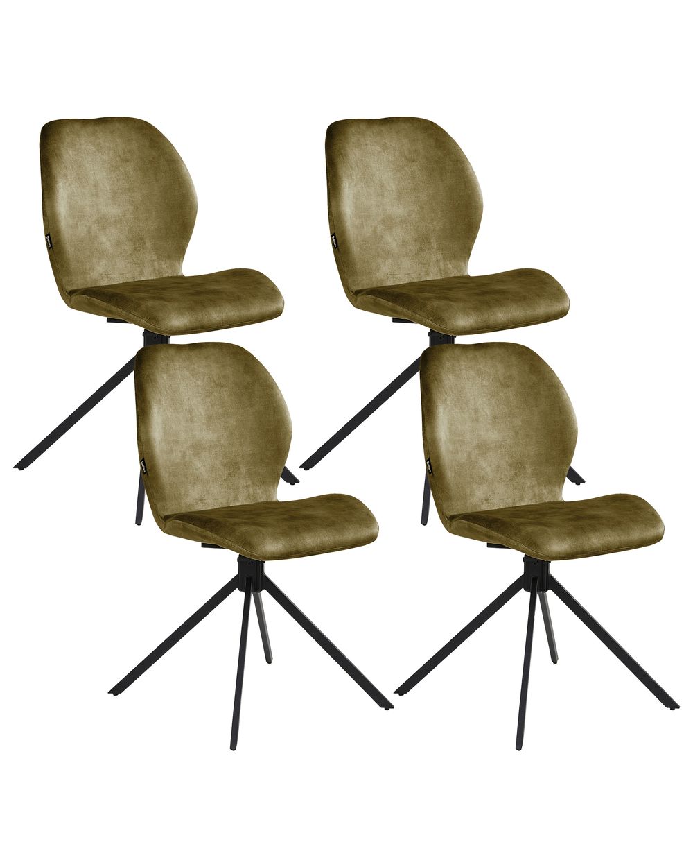 Lot de 4 chaises de salle à manger MORRISON Velours Vert