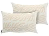 Set of 2 Outdoor Cushions ALISMA Plant Pattern 30 x 50 cm Light Beige