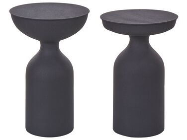 Fekete fém kisasztal kétdarabos szettben COTA/TENJO