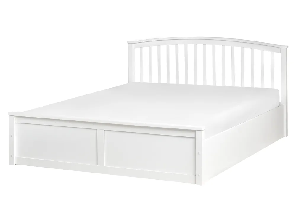 Ottoman Bed CLARBEC Pine Wood White 160 x 200 cm (EU King Size)_985590