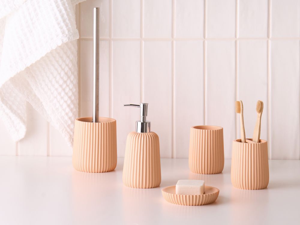 Conjunto de 5 acessórios para a casa de banho POZUZO Laranja