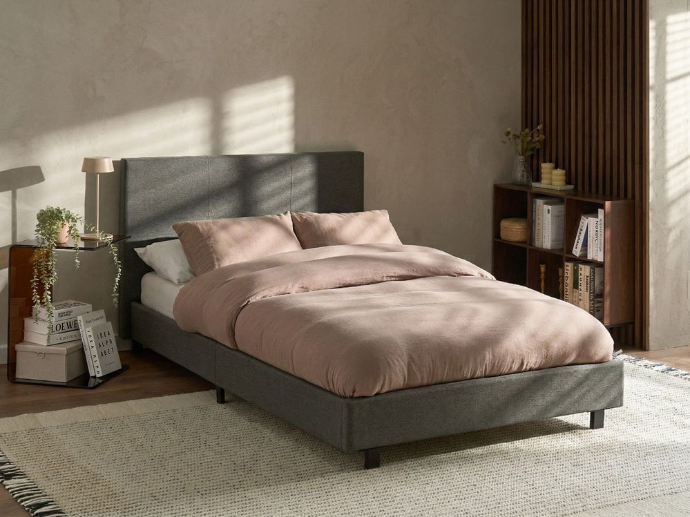 Cama Tecido ALBI 120 x 200 cm Cinzento