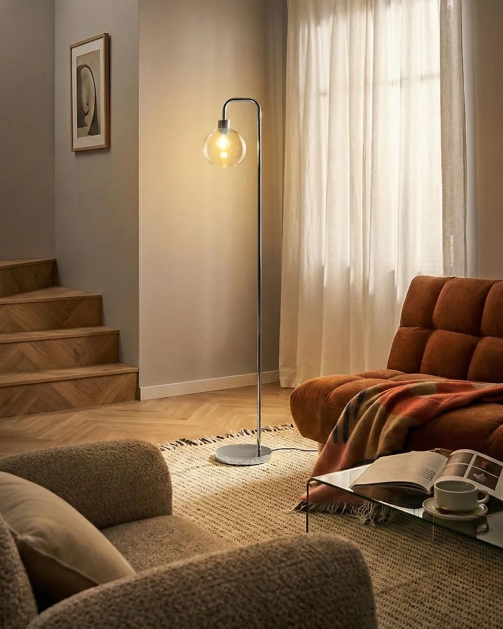 Floor Lamp OKAVANGO Metal Silver_1175841