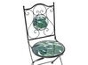 Balkonset Metall schwarz / grün 2 Stühle Tisch COZZANA_919825
