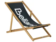 Folding Deck Chair ANZIO Acacia Wood Black_957695