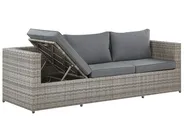 Garden Corner Sofa with Table 5 Seater SABBIA Modular PE Rattan Light Grey Left Hand_808987