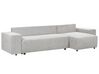 Canapé-lit d'angle à gauche avec rangement en tissu gris clair LUSPA_900982