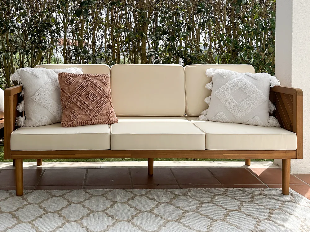Sofa ogrodowa dla 3 osób BARATTI Drewno akacjowe Brązowy_884658