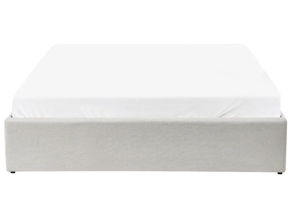Ottoman Bed without Headboard DINAN Fabric Off-White 140 x 200 cm (EU Double)_1029128