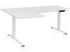 Bureau d'angle à gauche ajustable électriquement 160 x 59 cm blanc DESTINES_927745