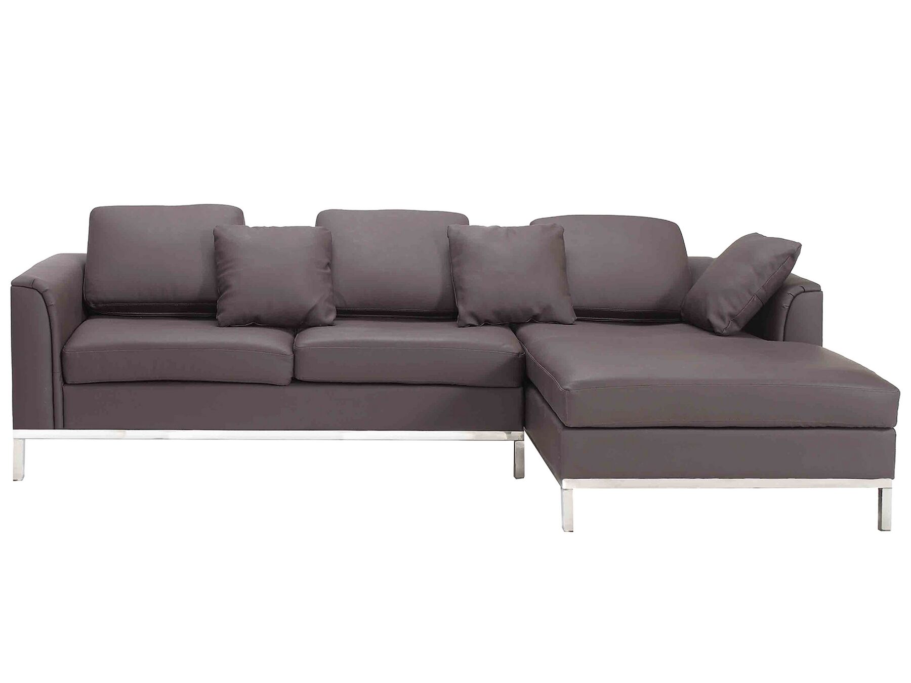 Ecksofa Leder braun linksseitig OSLO_693509