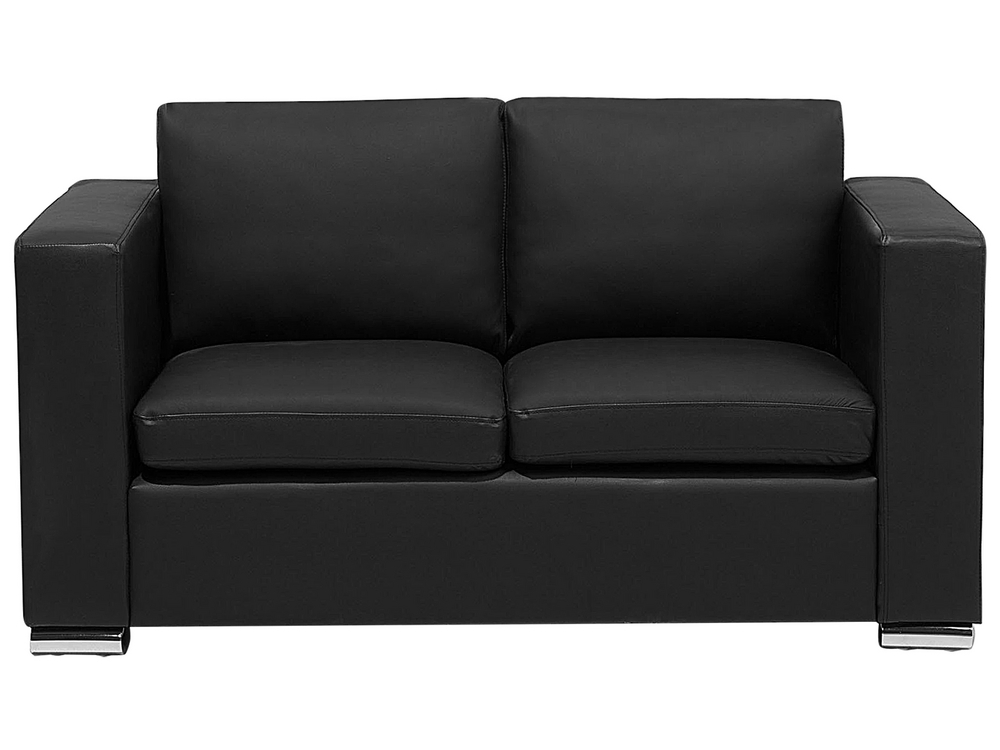 2 seater sofa leather black cheap
