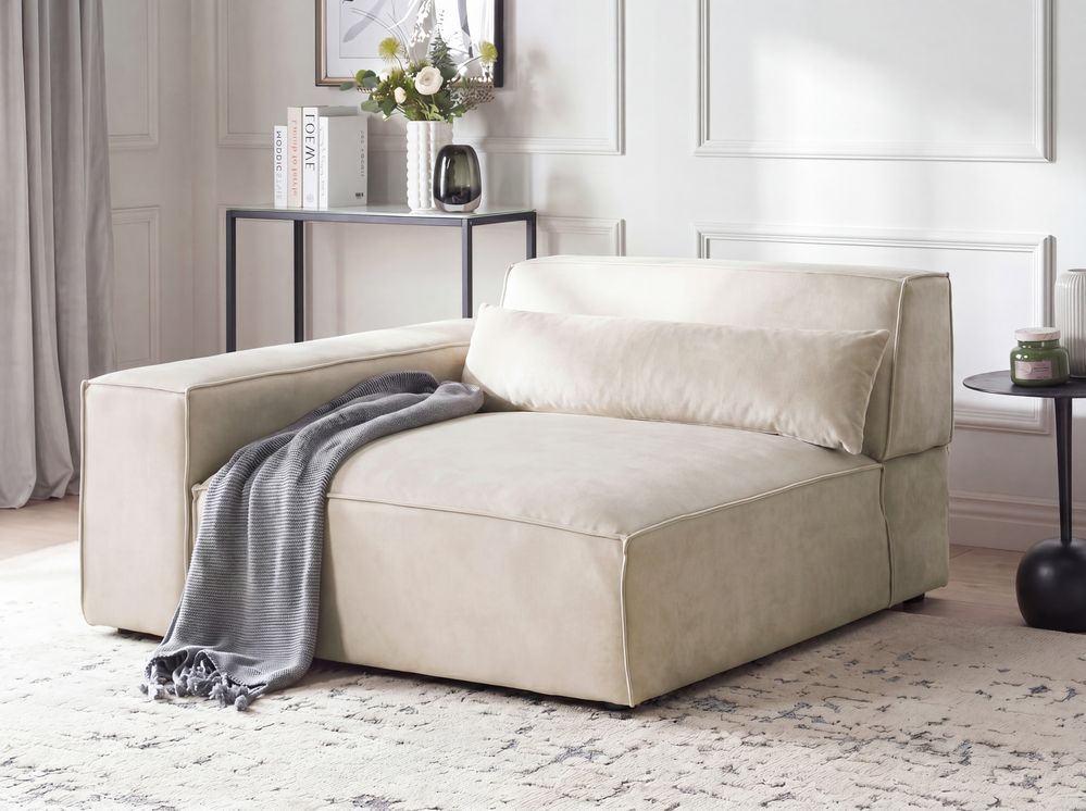 Modulo Angolare HELLNAR Velluto Beige chiaro Lato destro