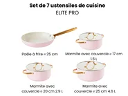 Ensemble de 7 pièces d'ustensiles de cuisine ELITE PRO Rose pastel_992839