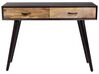 Konzolový stolek z mangového dřeva se 2 zásuvkami tmavé dřevo/černý ARABES_892015