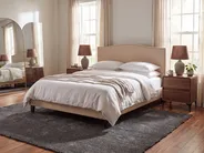 Bed Fabric MONTPELLIER 160 x 200 cm (EU King Size) Beige_1145520