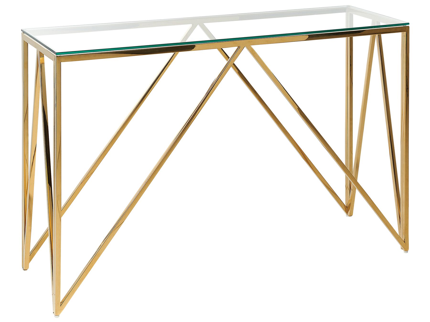 Skleněný konzolový stolek zlatý WESO_824971