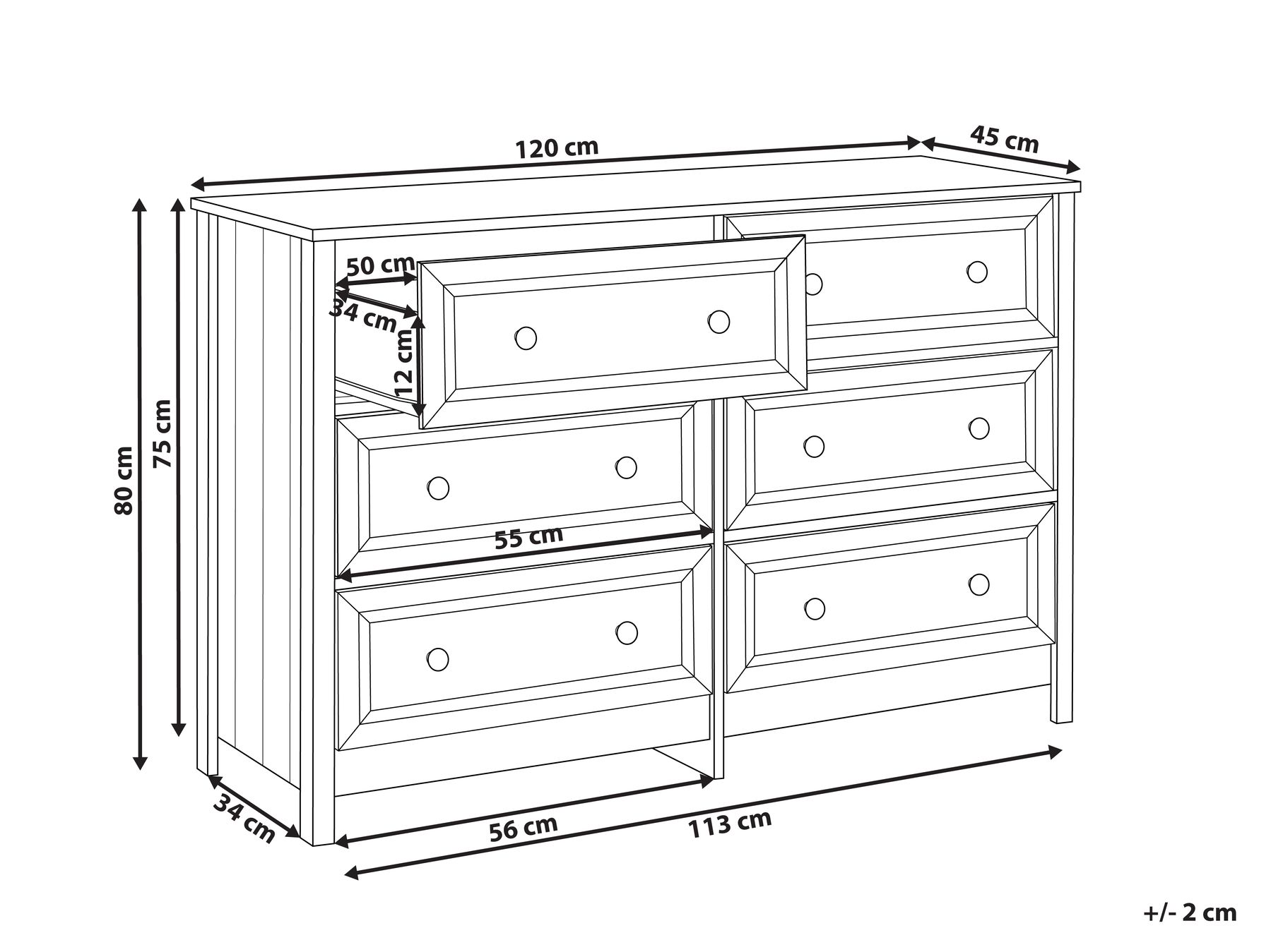 6 Drawer Chest White HAZELVALE_949995 6 Drawer Chest White HAZELVALE_949995