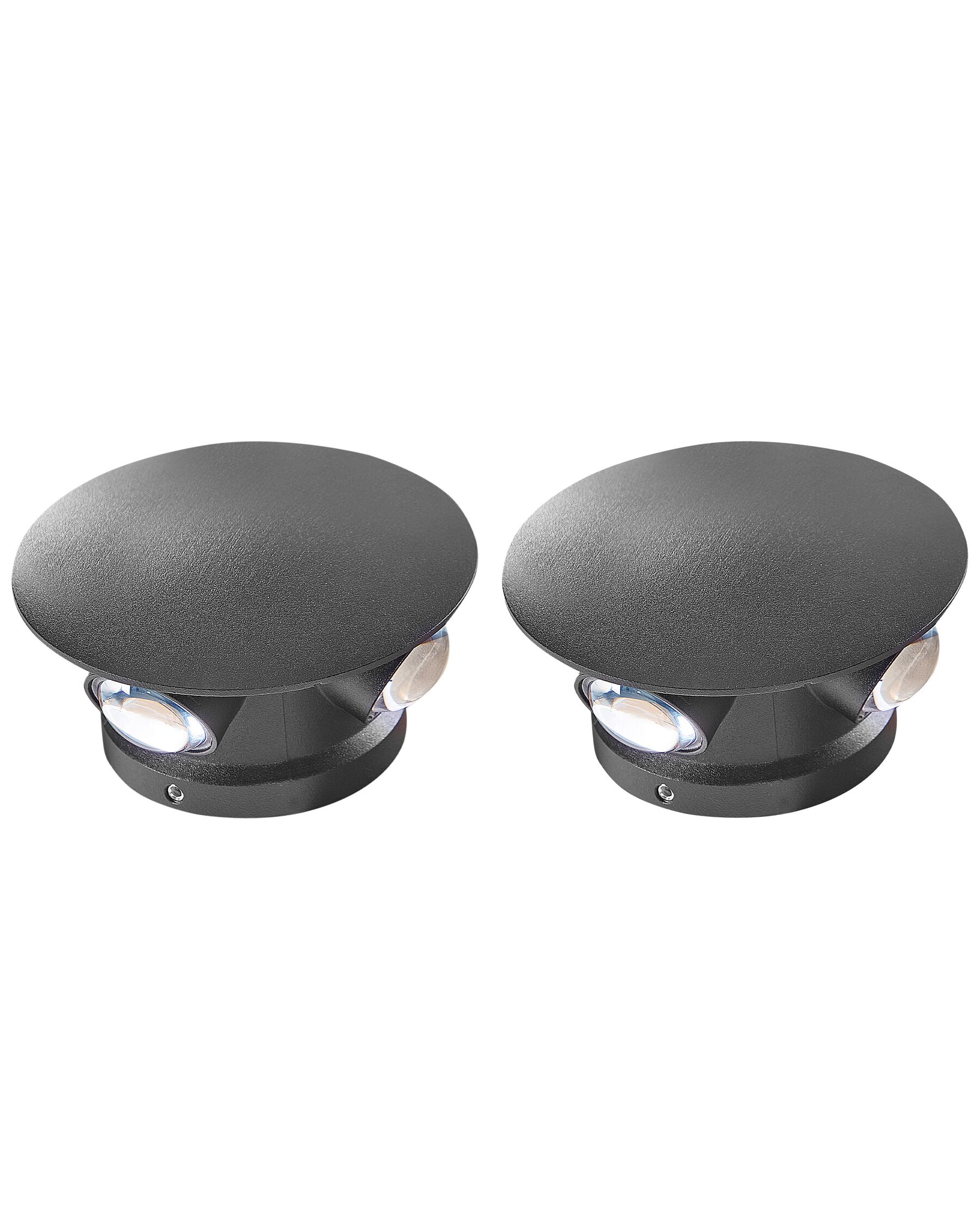 Conjunto de 2 candeeiros de parede LED de exterior em metal preto MAURICE_917130