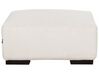 Manšestrová levostranná rohová pohovka s taburetem krémově bílá LUNGO_898383