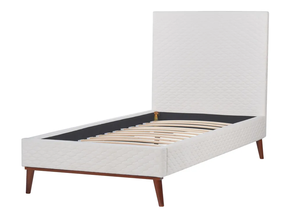 Bed Velvet BAYONNE 90 x 200 cm (EU Single) Off-White_901308