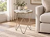 Side Table MERIDIAN Tempered Glass Marble/ Gold