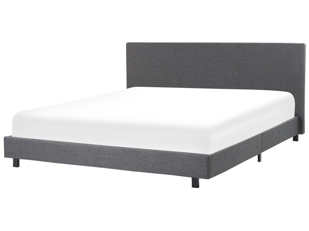 Lit avec sommier Tissu ALBI 180 x 200 cm Gris