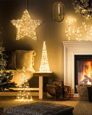 Decorazione per esterni LED PUKSALA 60 cm Albero di Natale Argento_829716