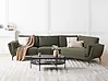 Sofa 3 Seater KANSSELI Fabric Dark Green