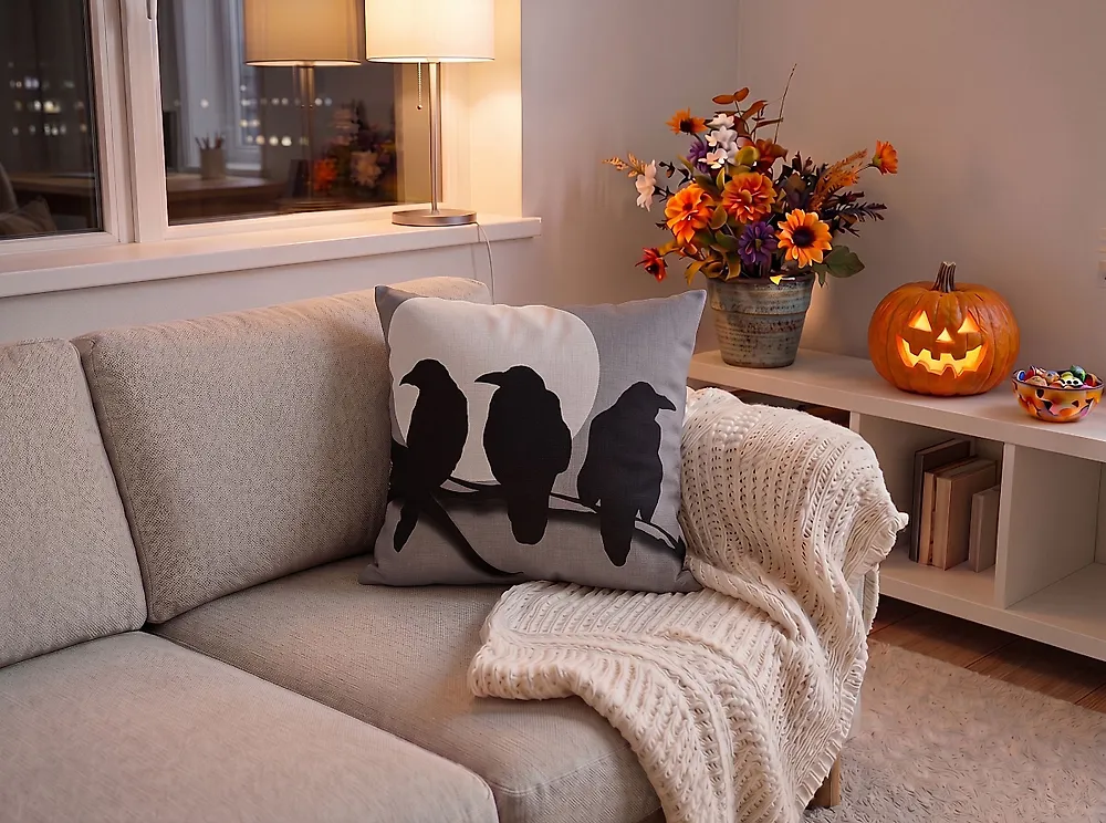 Set of 2 Decorative Cushions ORADEA 45 x 45 cm Velvet Grey Animal Pattern_1179873