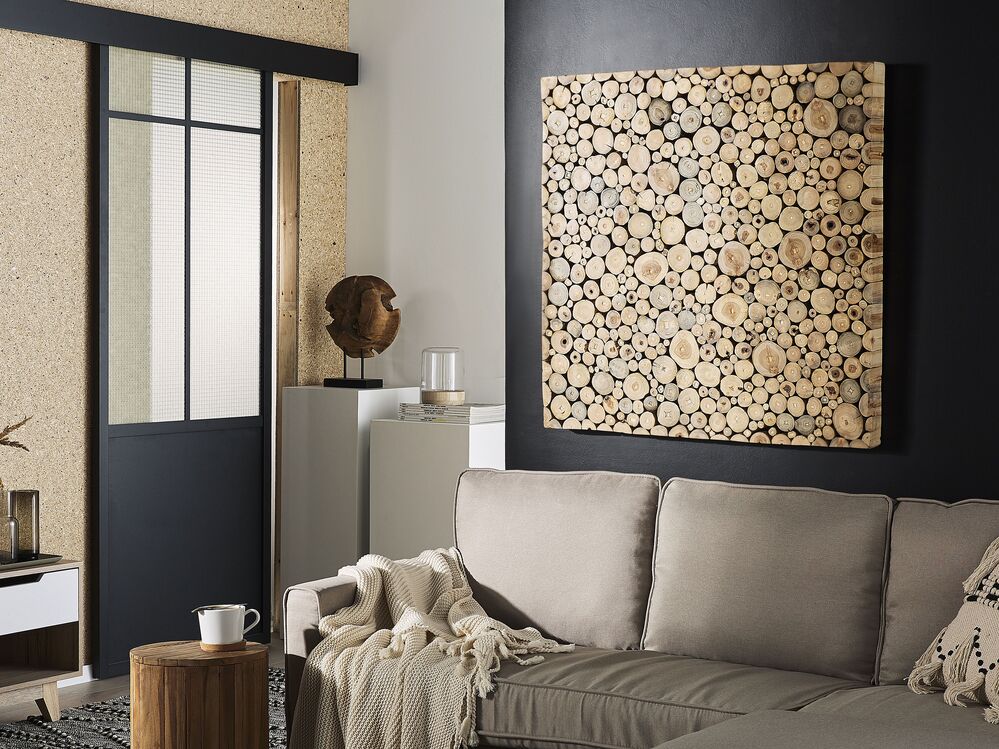Wall Decor TWIG Teak Wood 85 cm Light Brown