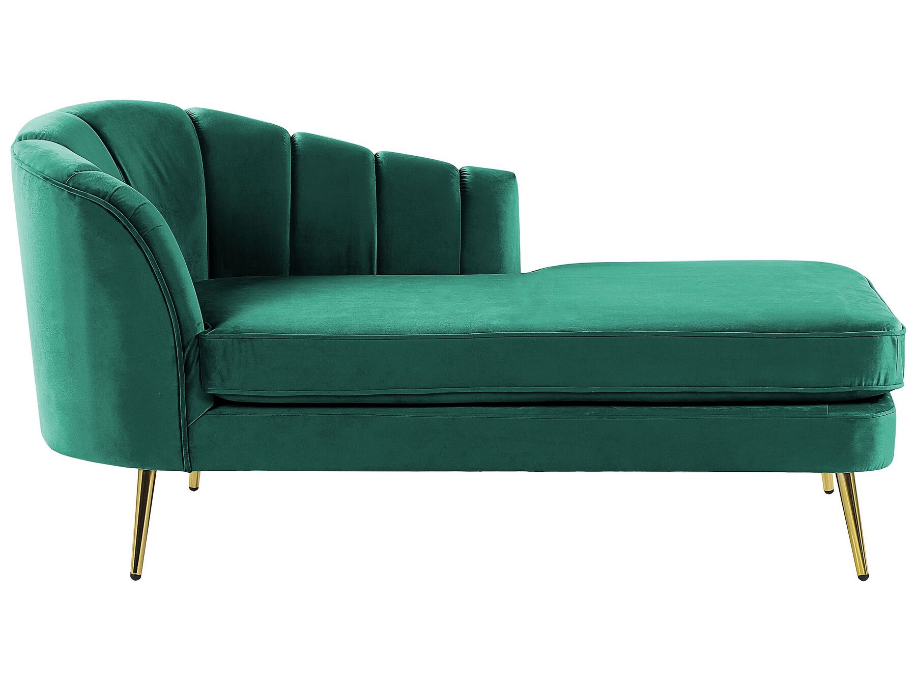 Left Hand Velvet Chaise Lounge Emerald Green ALLIER_795606