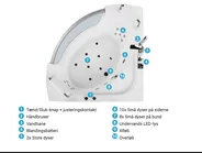 Hjørne-boblebad med LED MANGLE 201 x 150 cm Hvid_807032
