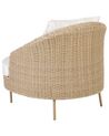 PE Rattan Garden Armchair with Ottoman Natural ARCILLE_867974