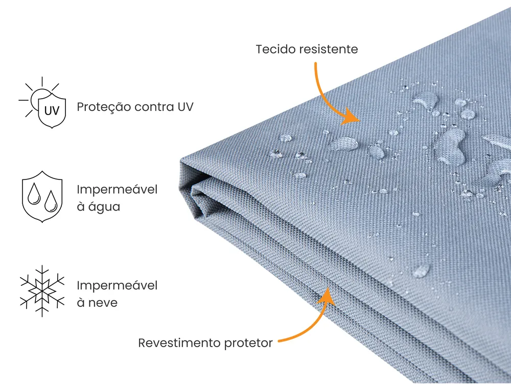 Capa impermeável CHUVA 230 cm 225 cm 65 cm Cinzento_929800
