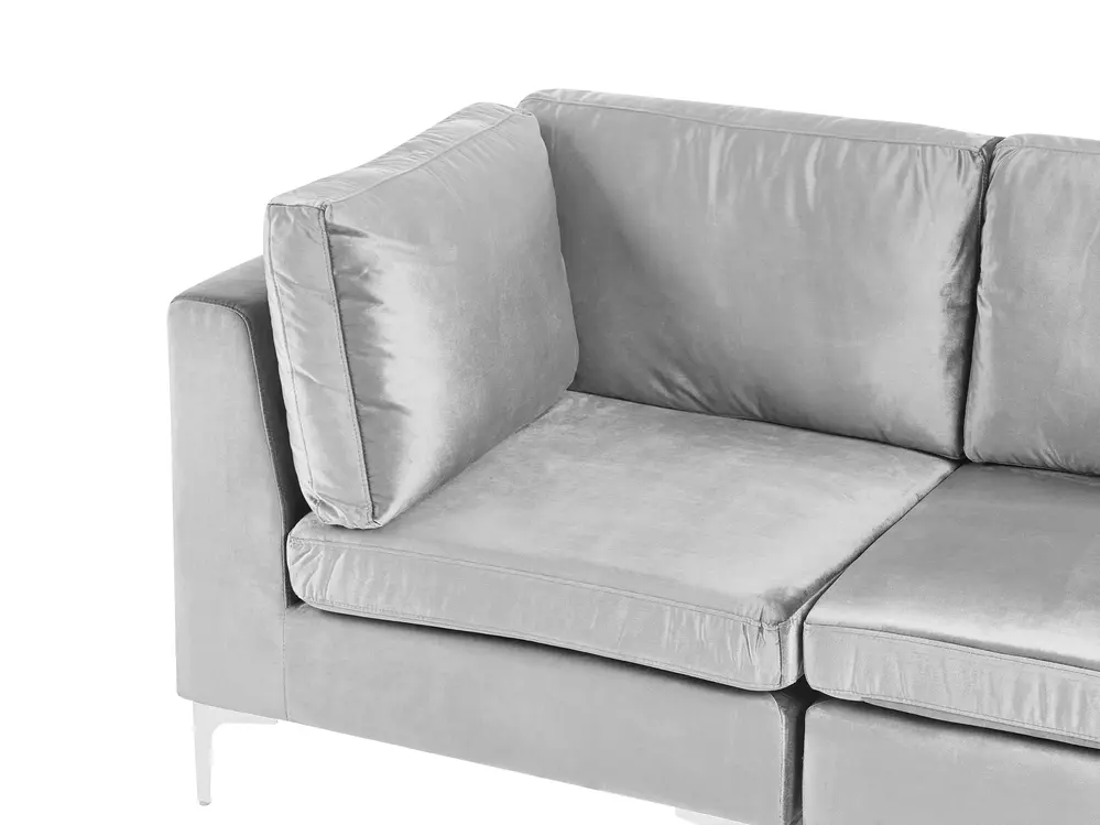 Modular Corner Sofa 4 Seater EVJA Velvet Grey Left Hand_788989