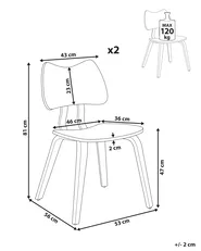 Set di 2 sedie da pranzo DIANA Legno Marrone_975955